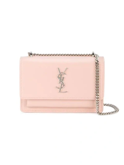 Saint Laurent Pink Sunset Mini Monogram Leather Bag In Neutrals