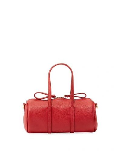 Mansur Gavriel Pebbled Mini Mini Leather Duffel Bag In Red