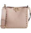 Valentino Garavani Rockstud Mini Hobo Crossbody Bag - Beige In Poudre Beige