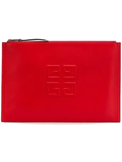 Givenchy 4g Logo Clutch Bag In Red