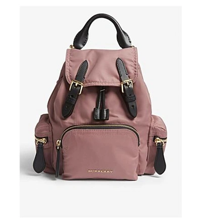 Burberry Shell And Leather Backpack In Mauve Pink ModeSens