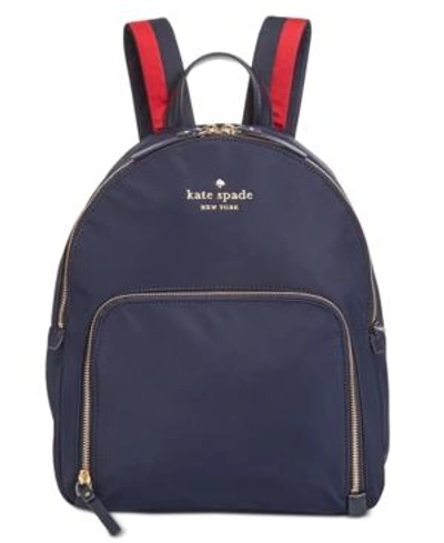 Kate Spade Watson Lane - Hartley Varsity Stripe Nylon Backpack - Blue In Rich Navy