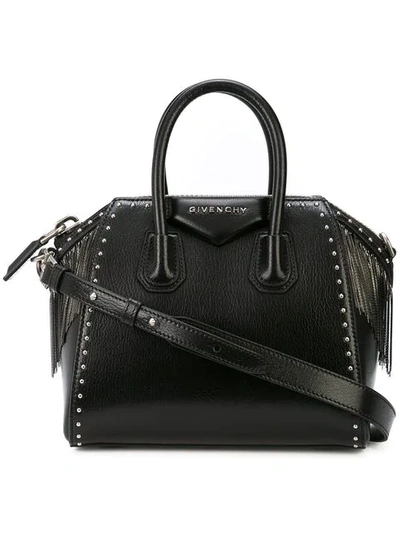 Givenchy Mini Antigona Fringe & Stud Leather Satchel - Black