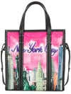 Balenciaga Multicoloured New York Bazar Shopper Small Tote Bag - Pink