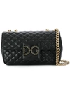 Dolce & Gabbana Quilted Logo Shoulder Bag In Black