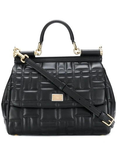 Dolce & Gabbana Sicily Tote Bag In Black