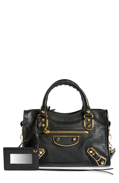 Balenciaga Metallic Edge Mini City Bag - Black In 1000 Noir