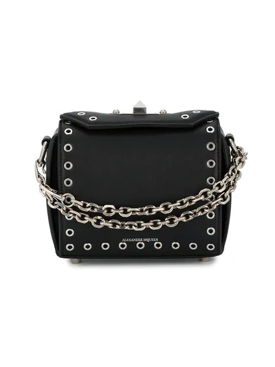 Alexander Mcqueen Mini Box Grommet Leather Bag - Black