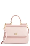 Dolce & Gabbana Small Miss Sicily Leather Satchel In Flesh Pink