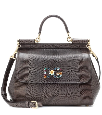 Dolce & Gabbana Sicily Medium Leather Shoulder Bag In Multi