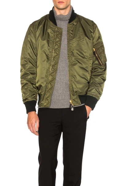 Burberry Bomber Jacket In Light Military Green | ModeSens