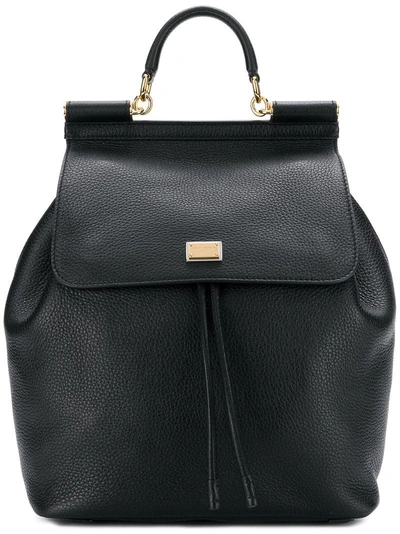 Dolce & Gabbana Logo Plaque Backpack - Black