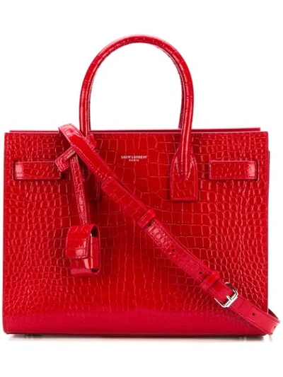 Saint Laurent Baby Sac De Jour Tote Bag In Red