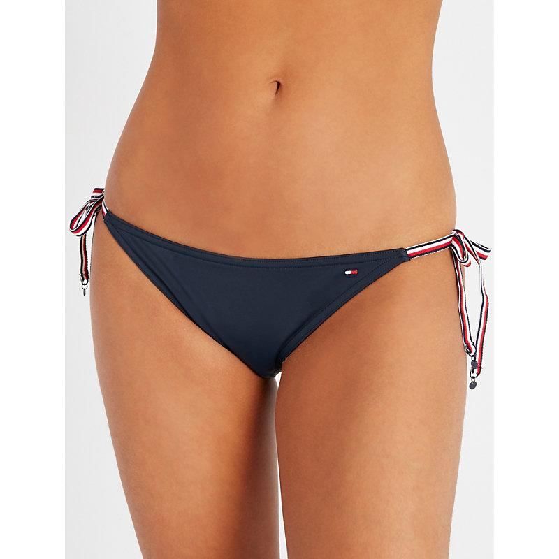 navy tie bikini bottoms