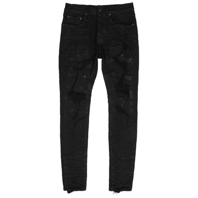 Purple 001 Distressed Skinny Jeans In Black