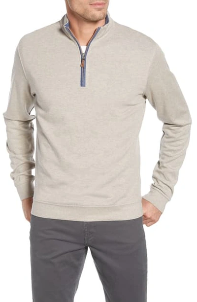 Johnnie-o Sully Quarter Zip Pullover In Teak