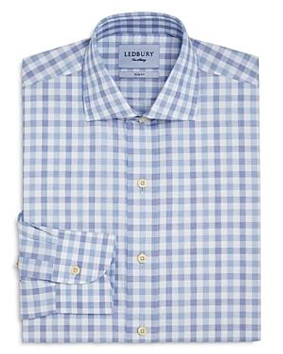 Ledbury Corbly Trim Fit Check Dress Shirt In Light Blue