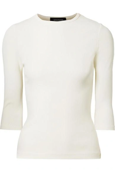 Goldsign The Rib Stretch Cotton-blend Top In Ivory