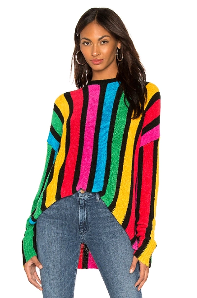 Show Me Your Mumu Rainbow Parade Pleat Sweater In Rainbow Parade Knit