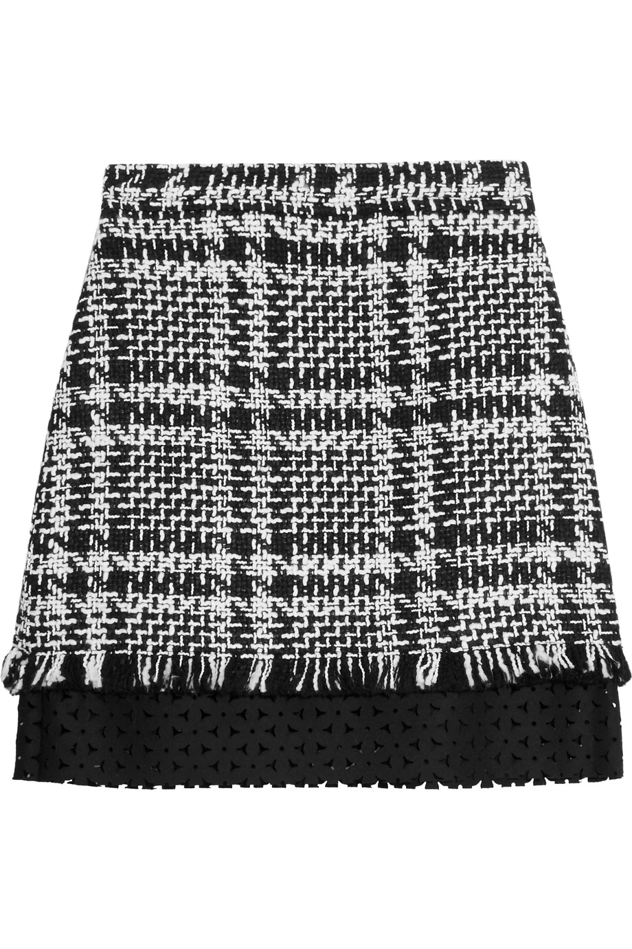Msgm Felt-paneled Checked Bouclé-tweed Mini Skirt | ModeSens