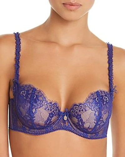 Dita Von Teese Savoir Faire Sheer Lace Balconette Underwire Bra In Electric/ Copper