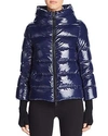 Herno Gloss Cape Down Coat In Violet Blue