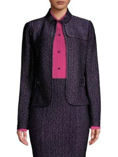 St John Marianne Knit Jacket In Purple