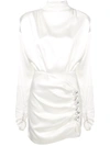 Alessandra Rich Open Back Turtleneck Dress - White