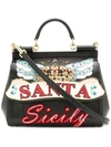 Dolce & Gabbana Sicily Medium Leather Shoulder Bag In Black
