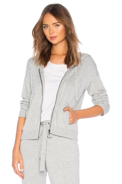 Splendid Bungalow Zip Hoodie In Light Heather Grey