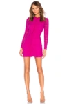Nbd Las Olas Long Sleeve Mini Dress In Magenta