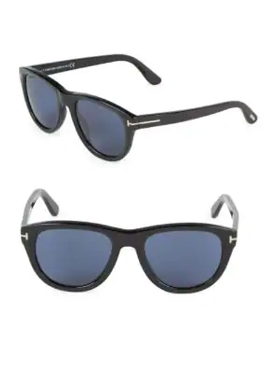 Tom Ford 53mm Round Sunglasses In Black