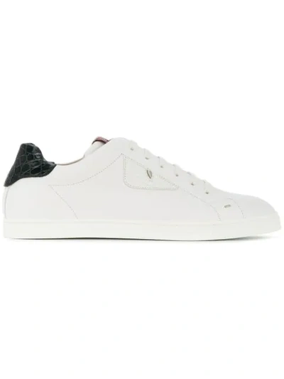 Fendi Bag Bugs Eyes-appliqué Sneakers In White Red