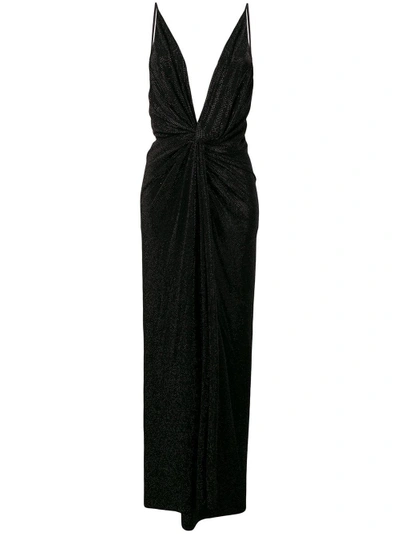 Alexandre Vauthier Micro Studded Ruched Gown In Black