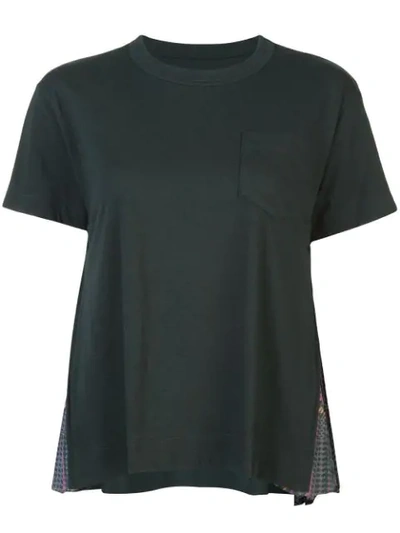 Sacai Pleat Insert T-shirt - Green