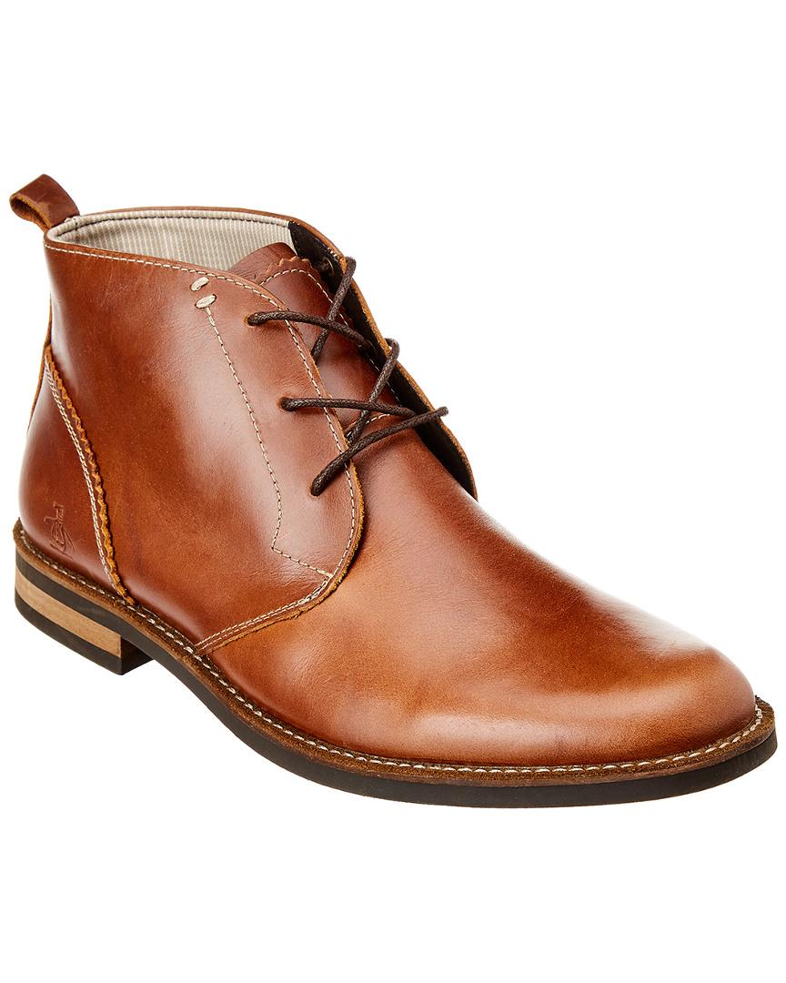 original penguin monty modern leather chukka