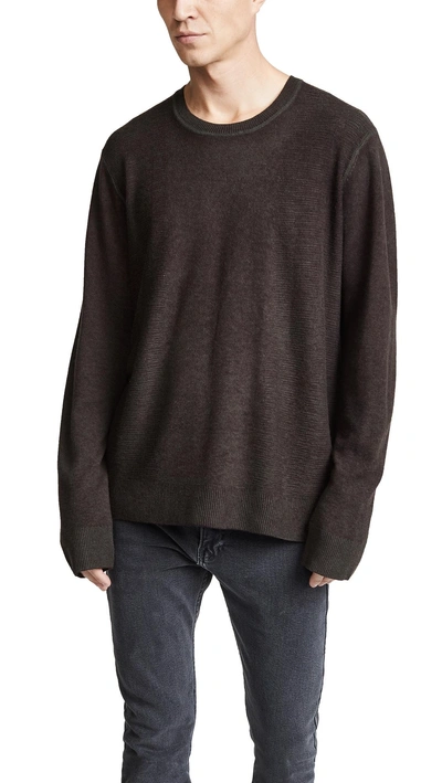 Atm Anthony Thomas Melillo Wool Reverse Print Sweater In Spruce