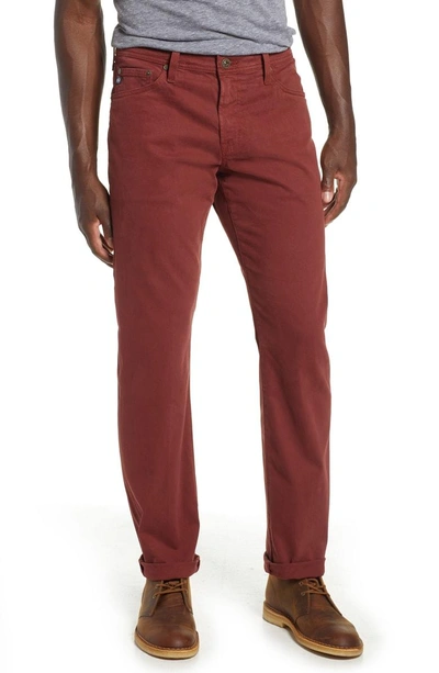 Ag Graduate Sud Slim Straight Leg Pants In Tannic Red