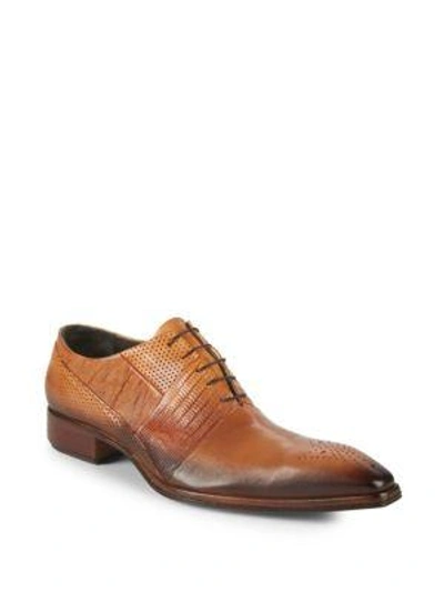 Jo Ghost Textured Leather Oxfords In Cuoio