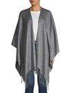 Portolano Fringed Wool-blend Poncho In Medium Grey