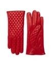 Portolano Women's Quilted Leather Gloves In Red