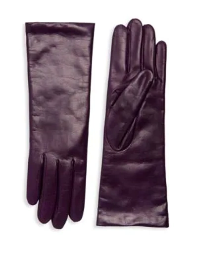 Portolano Women's Classic Leather Gloves In Aubergine