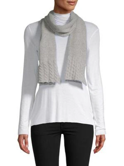 Portolano Cable Knit Wool & Cashmere Scarf In Light Heather