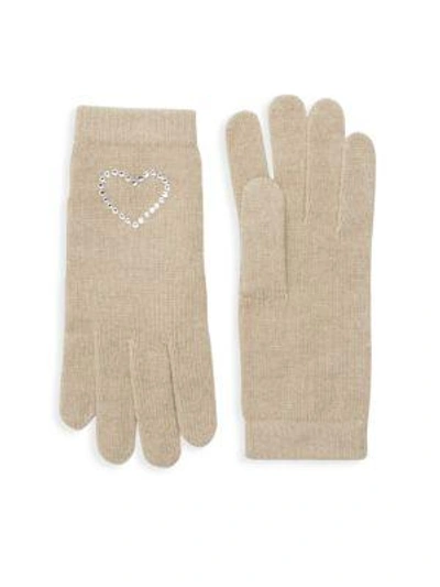 Portolano Crystal-embellished Gloves In Beige