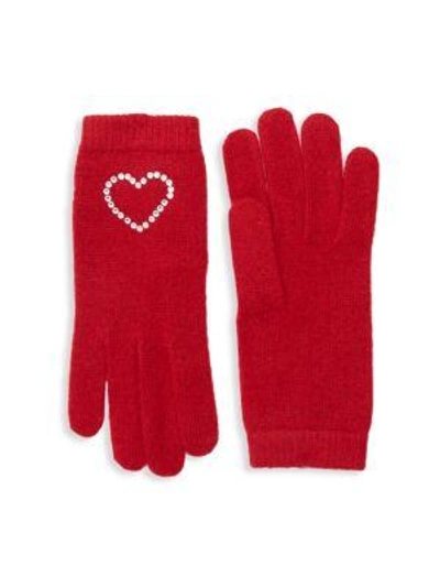 Portolano Crystal-embellished Gloves In Poppy Red