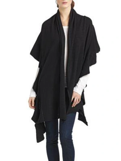 Portolano Ribbed Cashmere Wrap In Charcoal