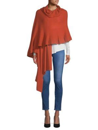 Portolano Ribbed Cashmere Wrap In Rust