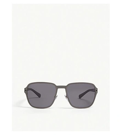 Bvlgari Ladies Grey Classic Bv5046tk Square-frame Sunglasses In Gunmetal