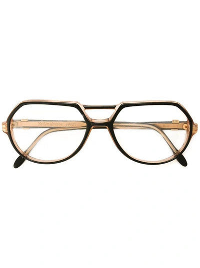 Saint Laurent Yves  Vintage Round Frame Glasses - Black