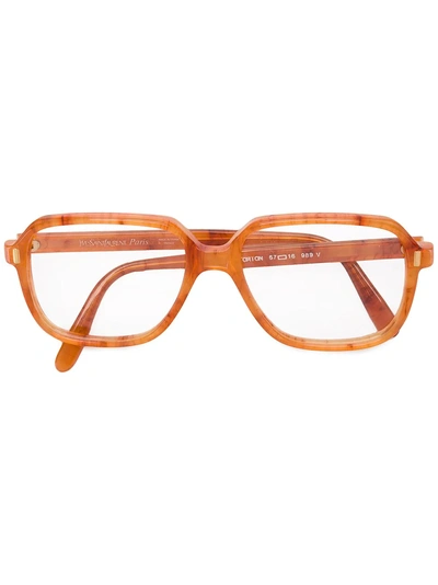 Saint Laurent Tortoiseshell Optical Glasses In Yellow & Orange